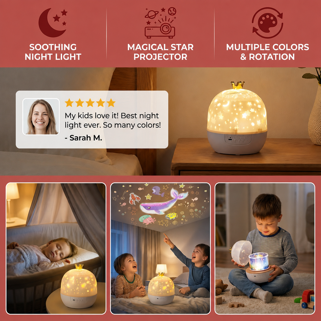 2-in-1 Night Light and Star Projector
