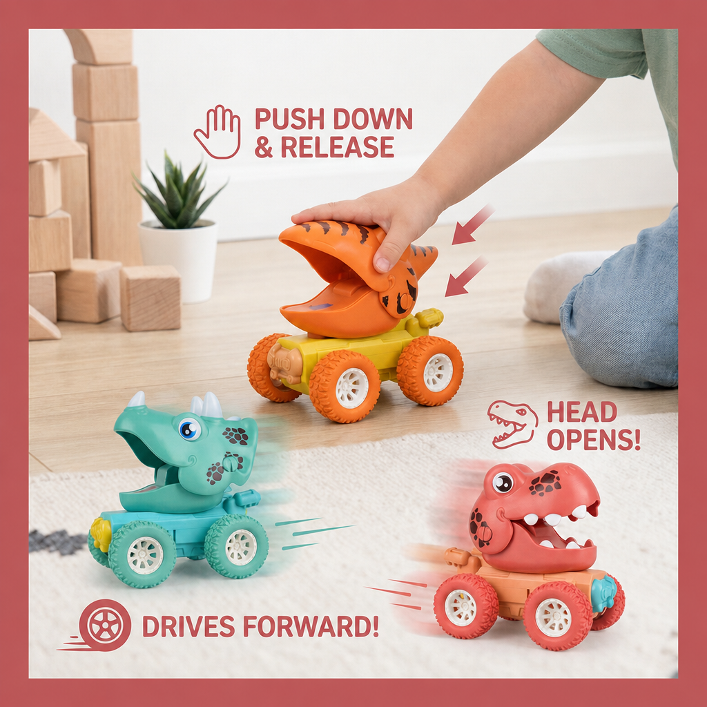 Dino Monster Truck Push Cars