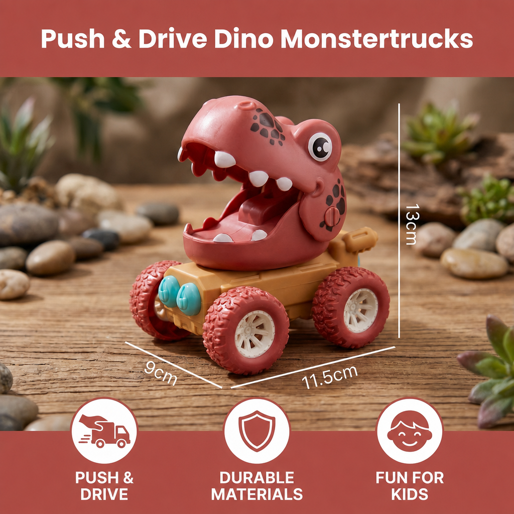 Dino Monster Truck Push Cars