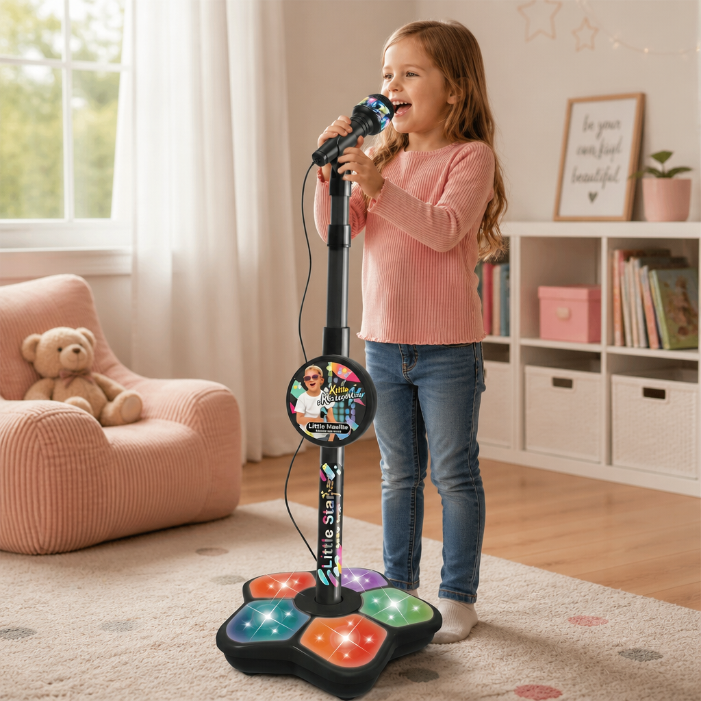 Karaoke Machine and Microphone Stand Set