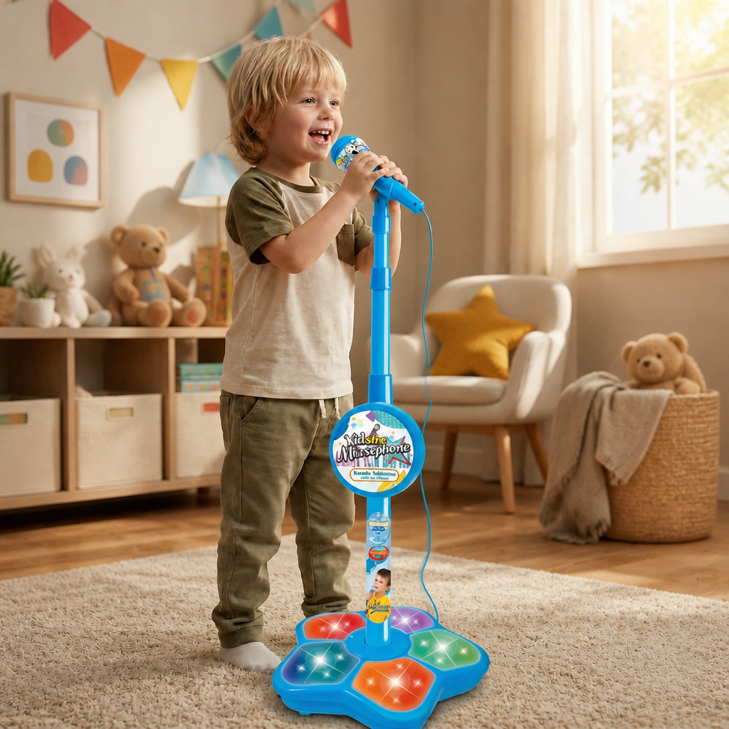 Karaoke Machine and Microphone Stand Set