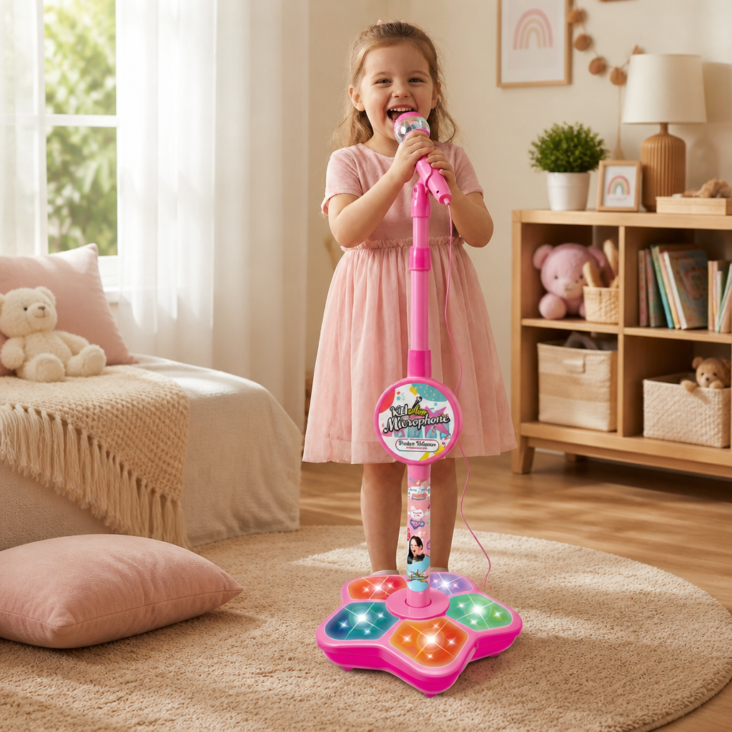Karaoke Machine and Microphone Stand Set