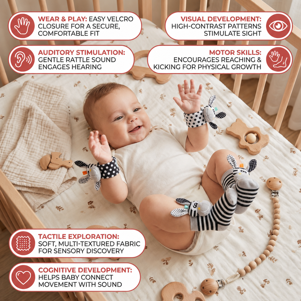 Sensory Rattle Socks and Wristband Set