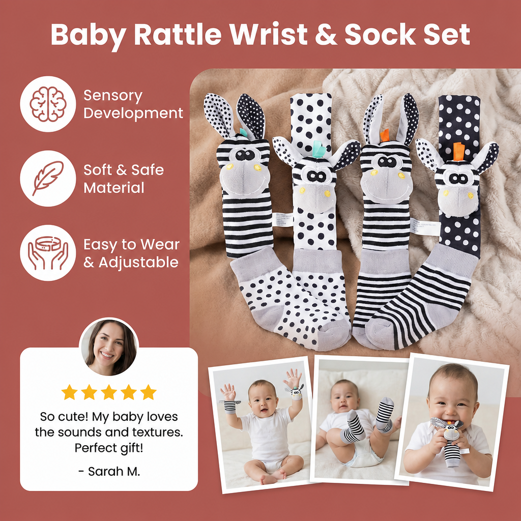 Sensory Rattle Socks and Wristband Set