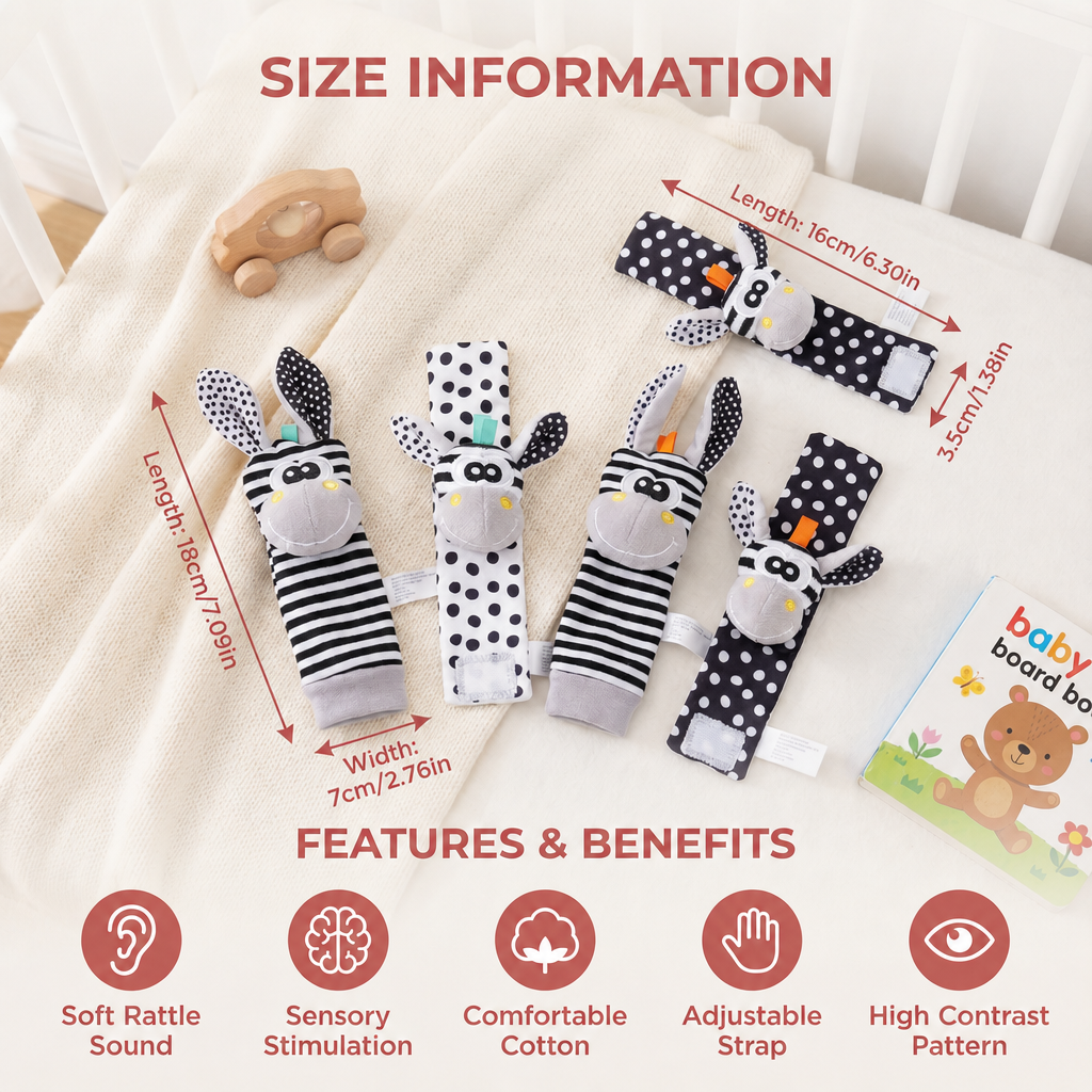 Sensory Rattle Socks and Wristband Set