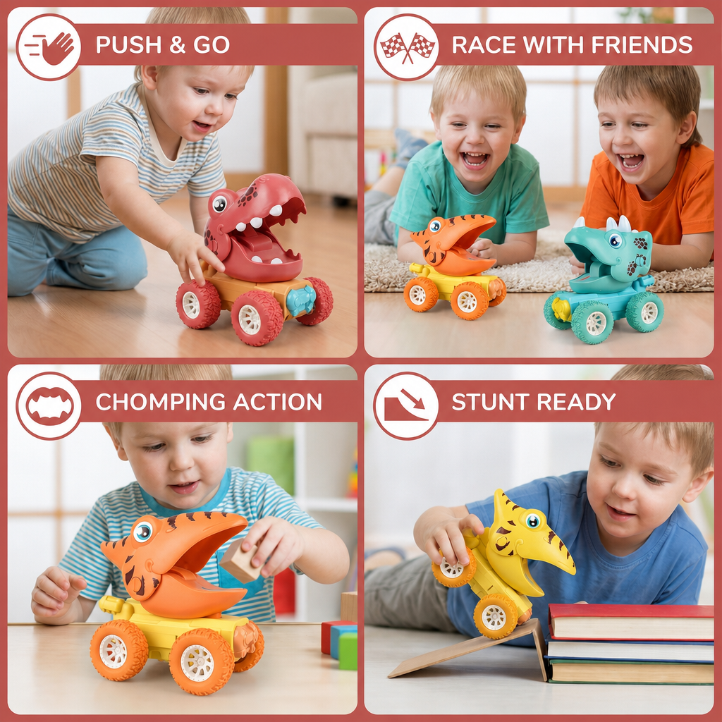 Dino Monster Truck Push Cars
