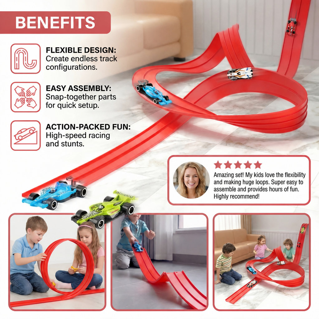 Flexible Glow Racing Track Set