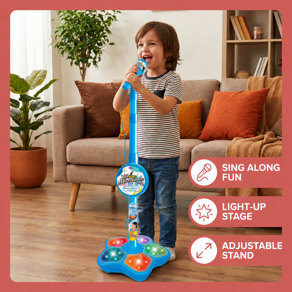 Karaoke Machine and Microphone Stand Set