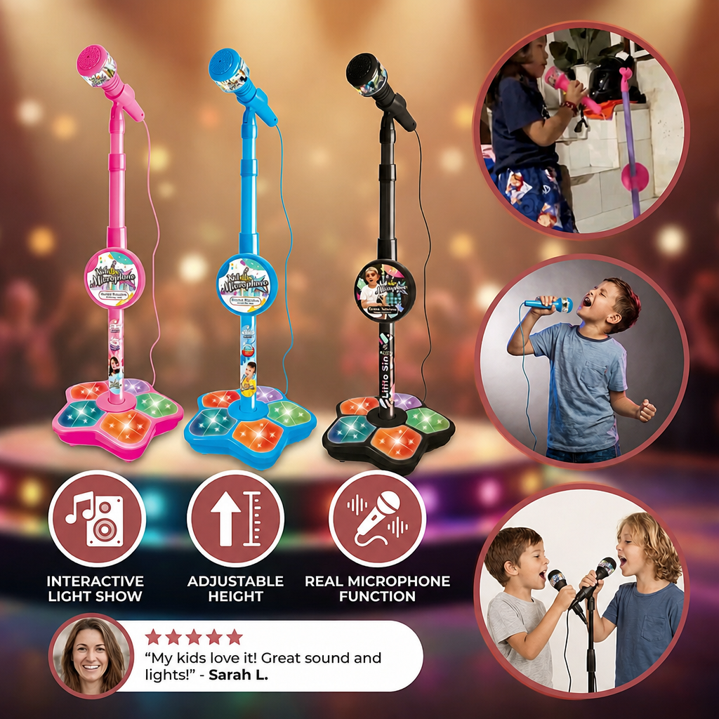 Karaoke Machine and Microphone Stand Set