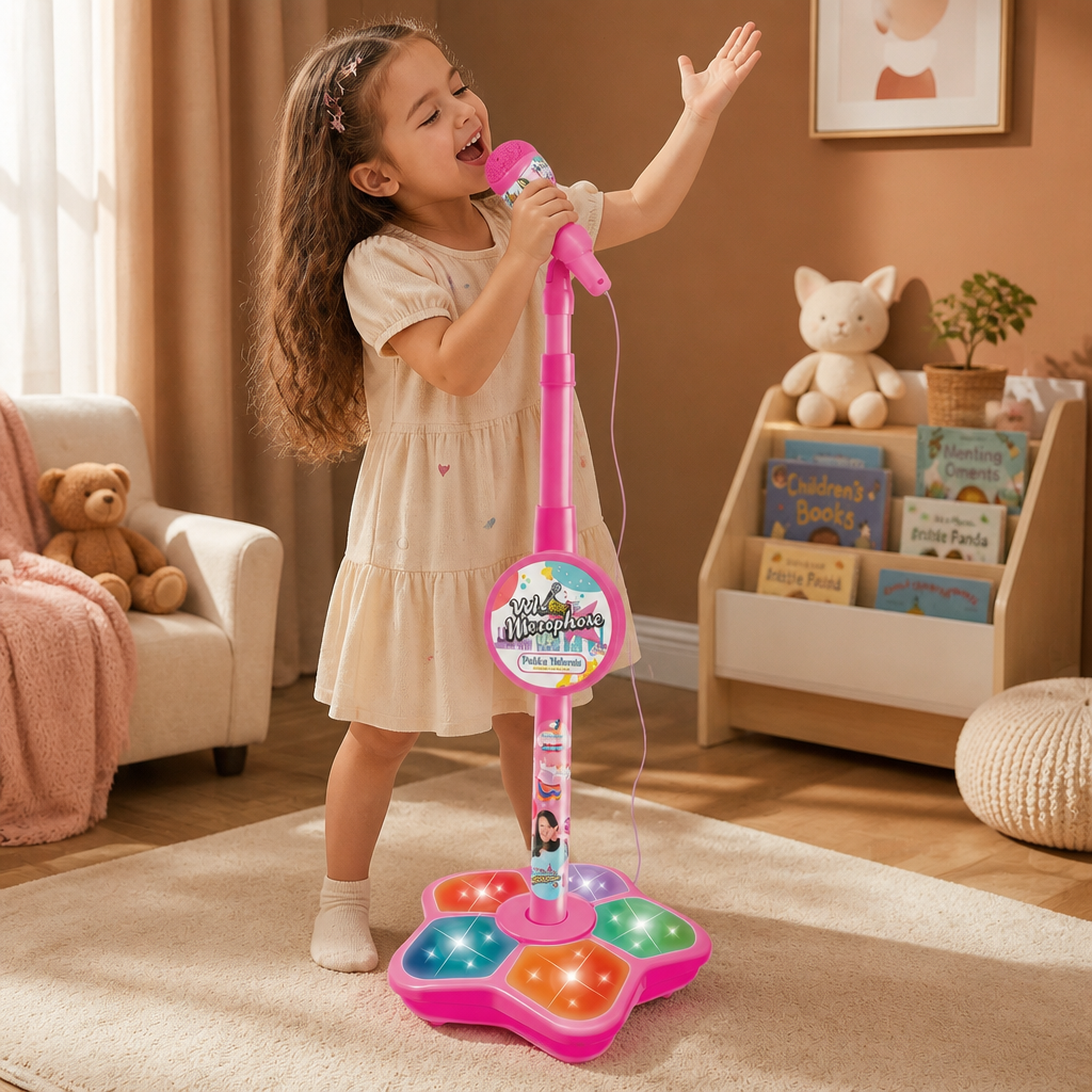 Karaoke Machine and Microphone Stand Set