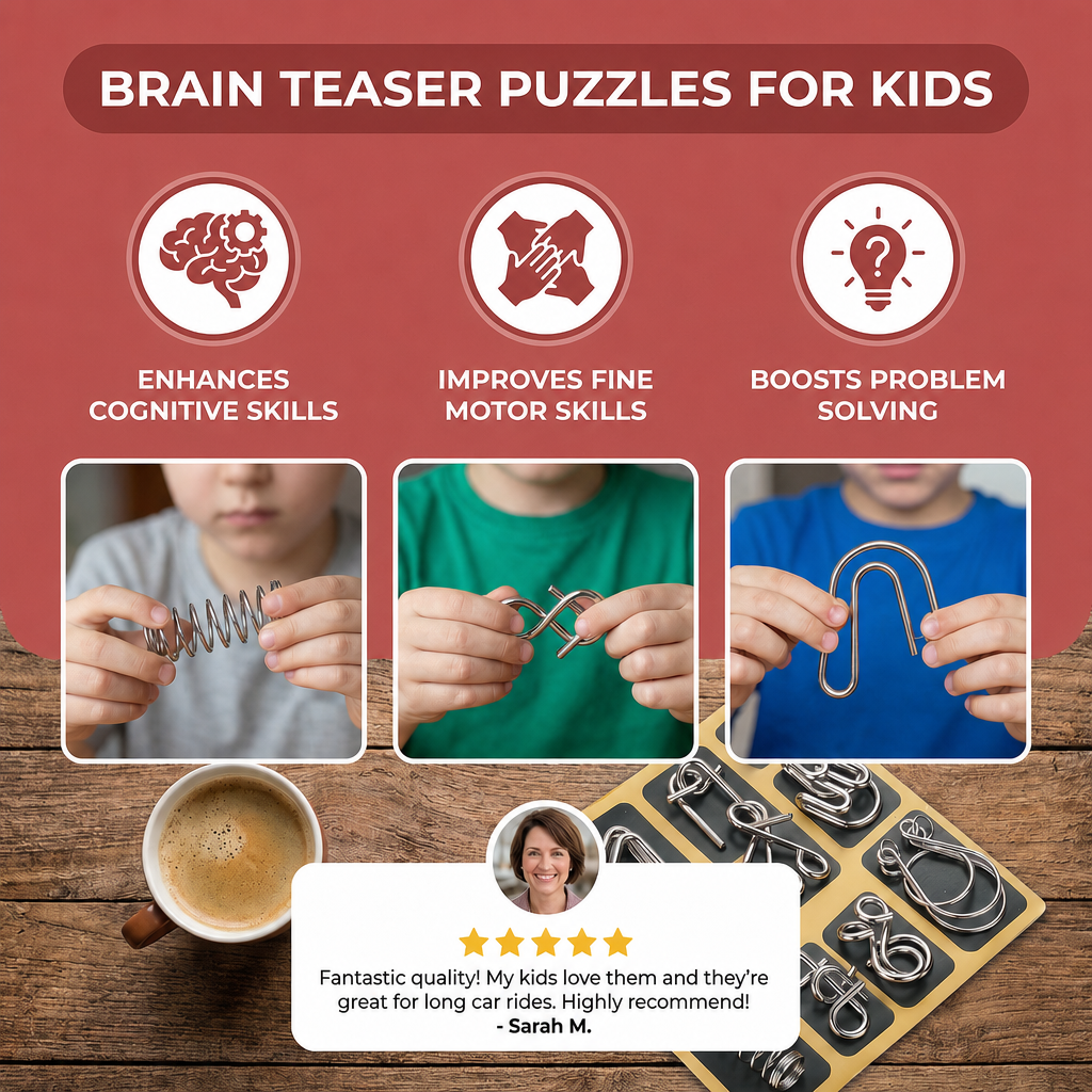 Metal Brain Teaser Puzzle Set