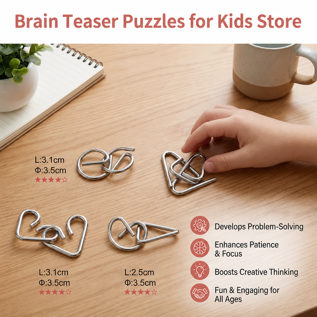 Metal Brain Teaser Puzzle Set