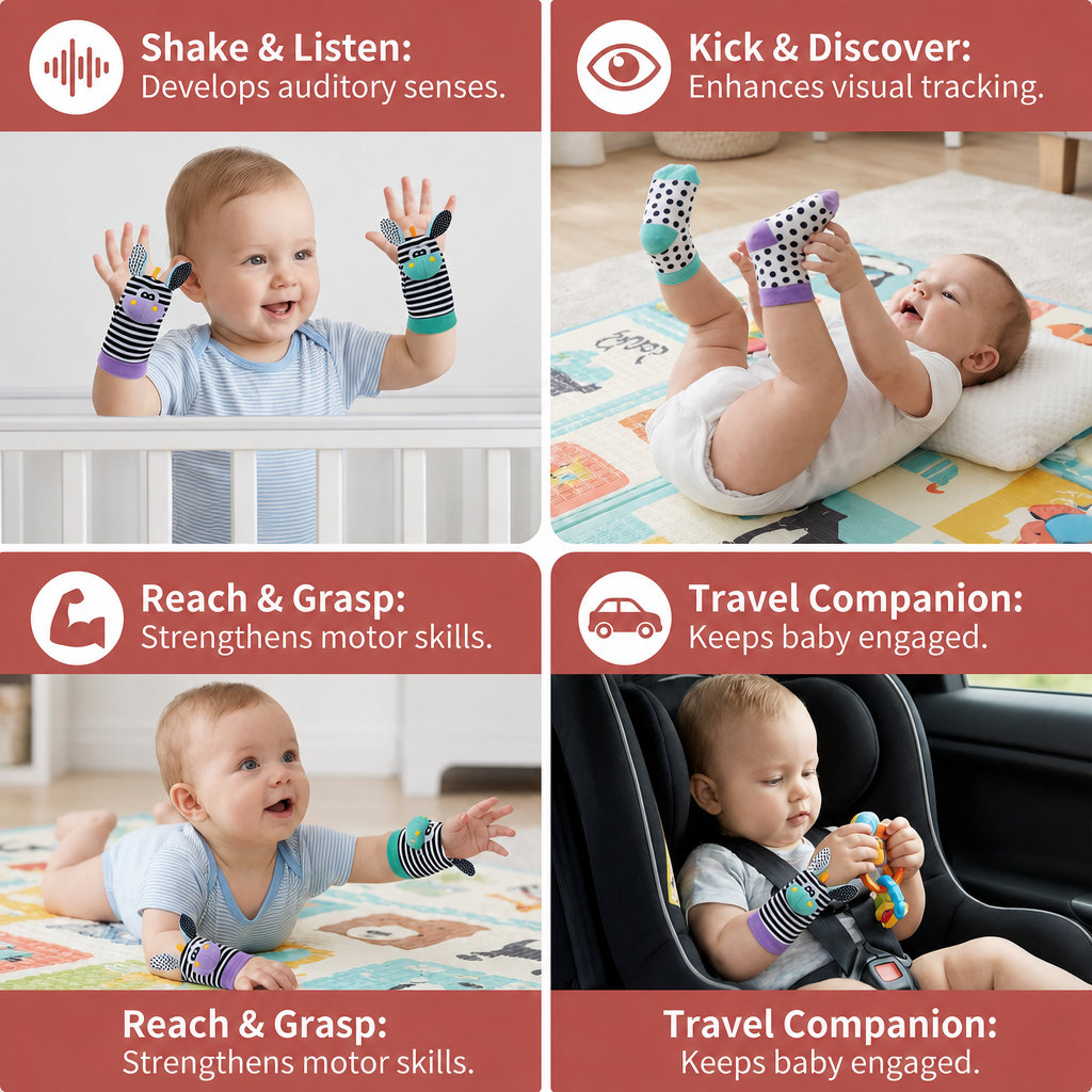 Sensory Rattle Socks and Wristband Set